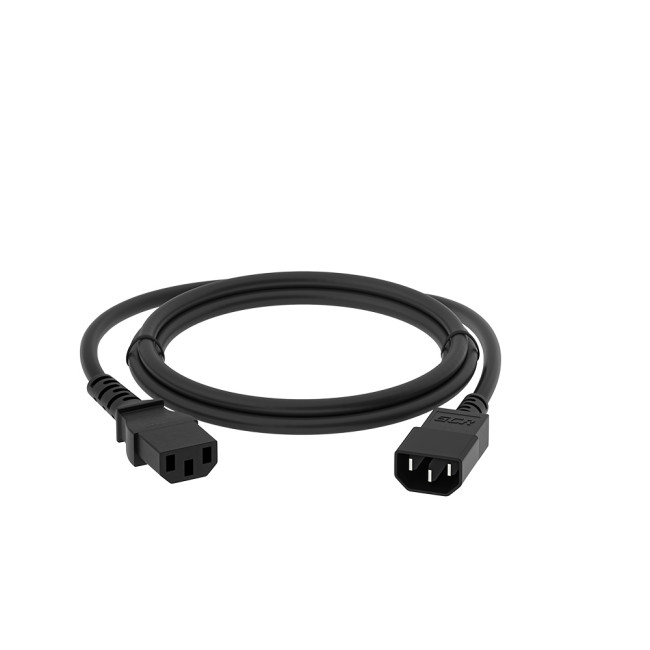 GCR Кабель питания PROF удлинитель 1.0m, С13 - С14, черный, 3*1,0mm, GCR-54335 Greenconnect GCR-54335