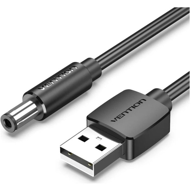 Кабель Vention USB AM/DC-jack 5.5мм M - 1.5м Чёрный Кабель Vention CEYBG USB AM/DC-jack 5.5мм M - 1.5м Чёрный