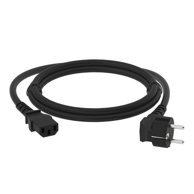 GCR Кабель питания 0.5m, Евровилка угловая - С13, 3*0,75mm, черный, GCR-54240 Greenconnect GCR-54240