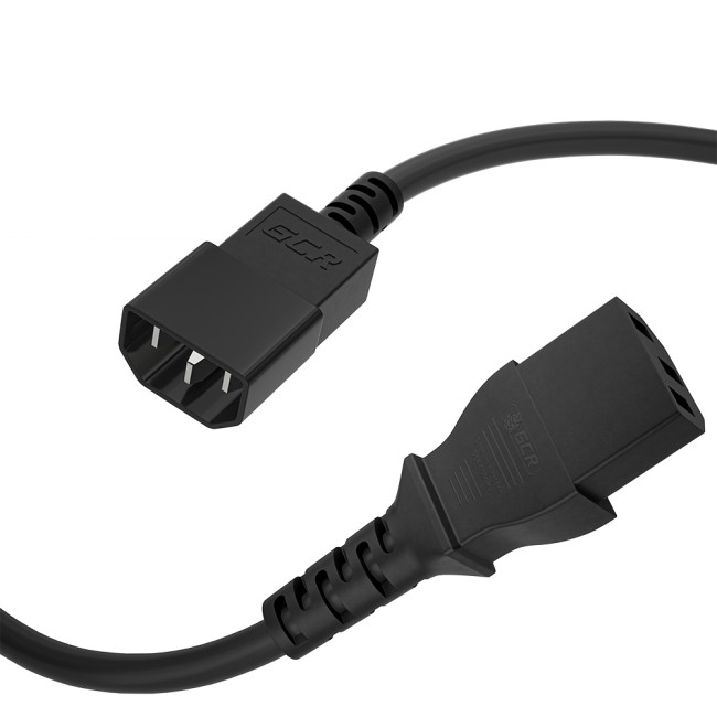 GCR Кабель питания PROF удлинитель 2.0m, С13 - С14, черный, 3*1,0mm, GCR-54337 Greenconnect GCR-54337