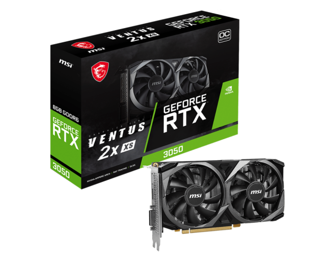 Видеокарта MSI GeForce RTX 3050 VENTUS 2X XS 8G OC