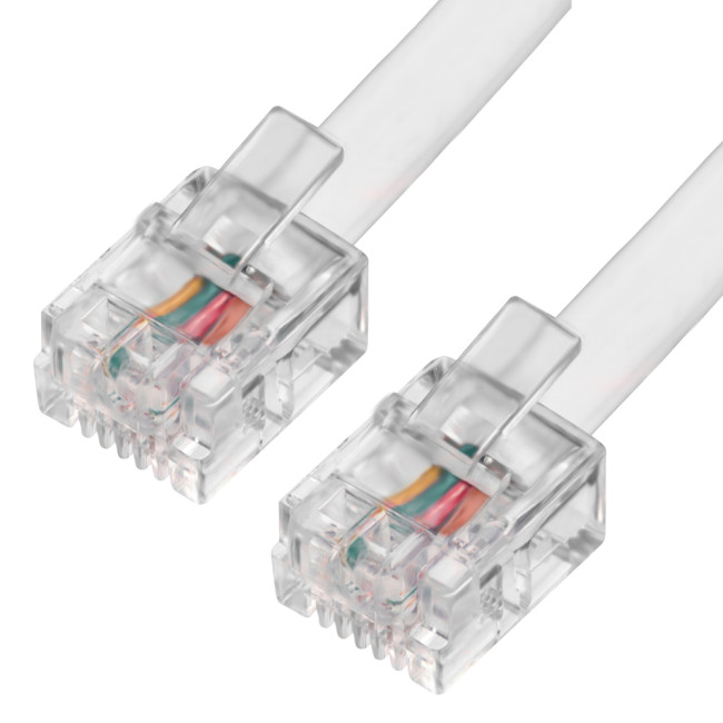 GCR Телефонный шнур удлинитель для аппарата  5.0m 6P4C (джек 6p4c - jack 6p4c) черный Greenconnect GCR-TP6P4C2