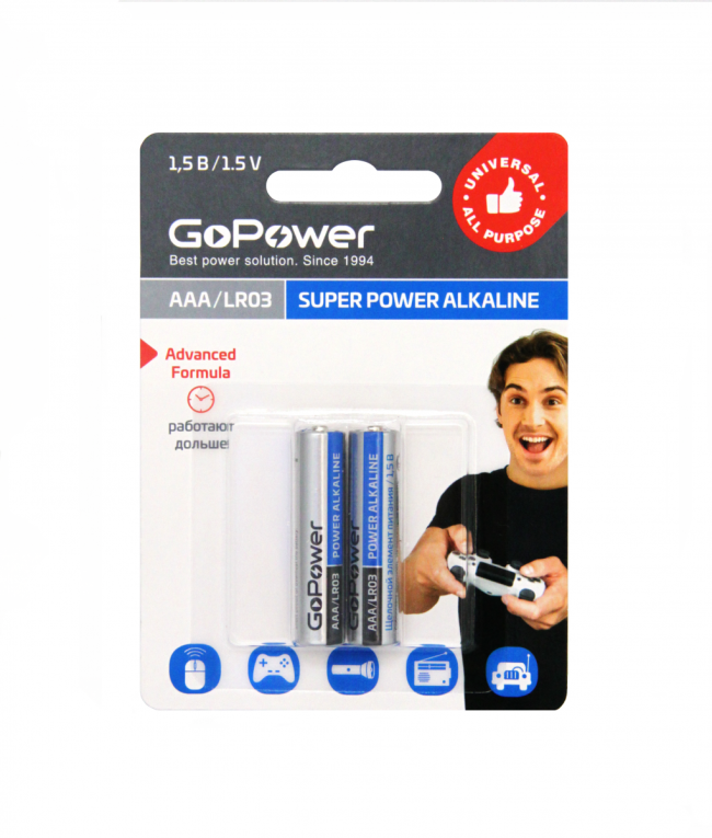 Батарейка AAA Батарейка GoPower LR03 AAA (00-00019862)