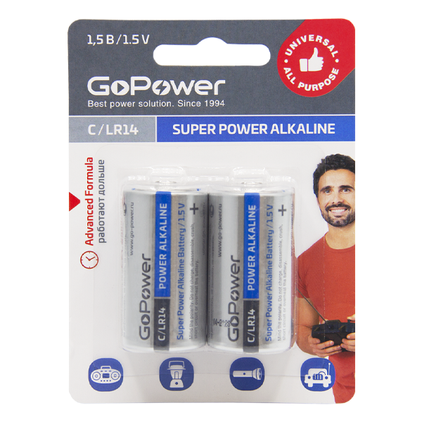 Батарейка Батарейка GoPower LR14 C (00-00017861)