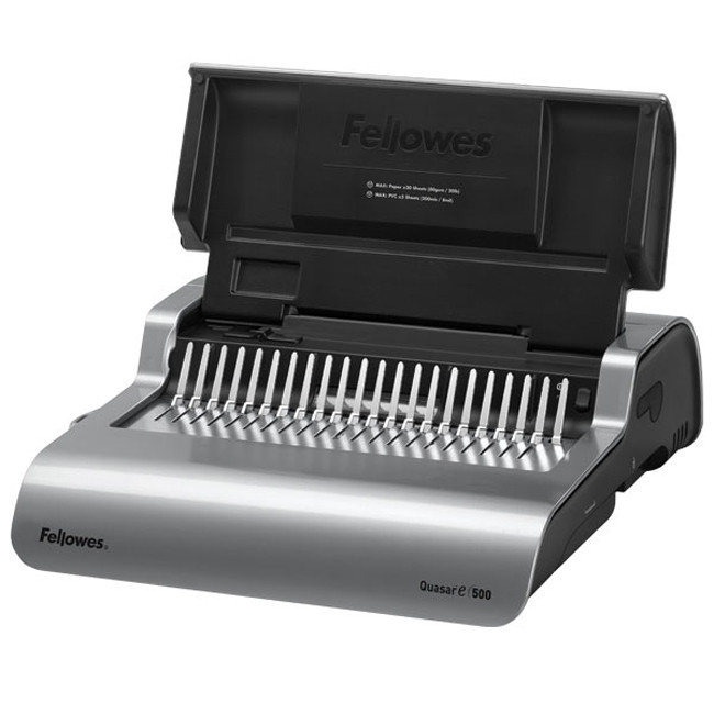 Переплетчик Fellowes QUASAR-E на пл. пружину с эл. перфорацией, сшивает до 500 лст., перф. 25 лст. Fellowes FS-56209