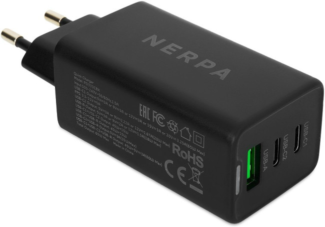 Сетевое зарядное устройство 220В NERPA PD333CBX 65W