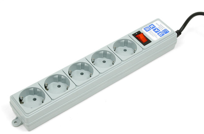 Фильтр-удлинитель Power Cube B 3.0 м 5 розеток (серый) 10А/2,2кВт Power Cube B (3 м, 5 розеток)
