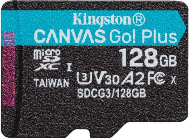 Карта памяти Kingston 128GB microSDXC Canvas Go Plus 170R A2 U3 V30 Card + ADP Kingston SDCG3/128GB