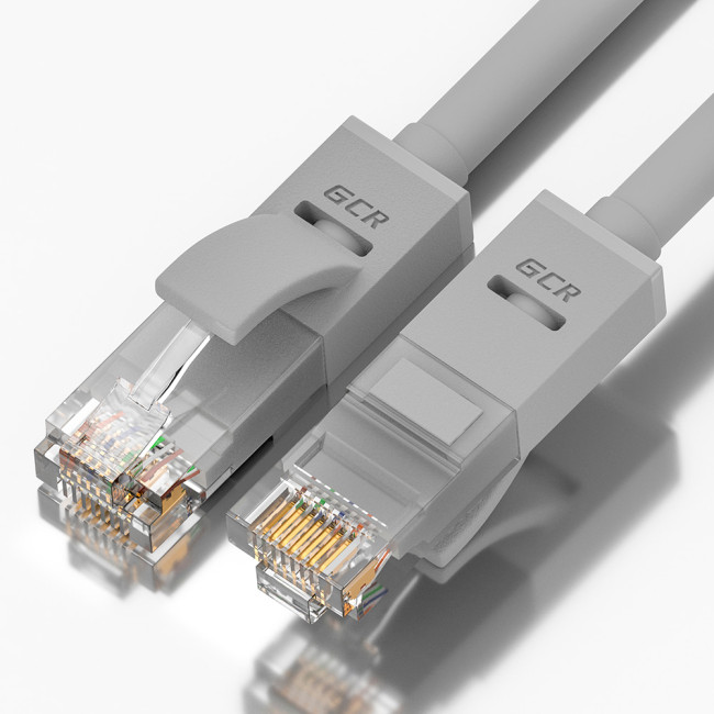 Greenconnect Патч-корд прямой 2.5m, UTP кат.5e, серый, позолоченные контакты, 24 AWG, литой, GCR-51080 ethernet high speed 1 Гбит/с, RJ45, T568B Greenconnect RJ45(m) - RJ45(m) Cat. 5e U/UTP PVC 2.5м серый