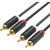 Кабель Vention аудио 2RCA M/2RCA M - 2м Чёрный Кабель Vention 2RCA(m)/2RCA(m) - 2 м (BCMBH)