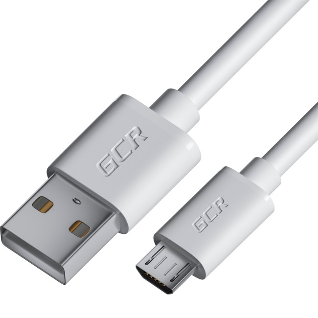 GCR Кабель 2.0m MicroUSB, белый, быстрая зарядка, 28/24 AWG Кабель Greenconnect 2 м (GCR-53233)