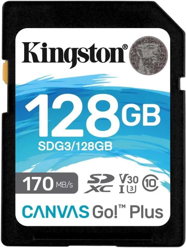 Карта памяти Kingston 128GB SDXC Canvas Go Plus 170R C10 UHS-I U3 V30 SDG3/128GB