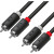GCR Кабель 1.5m аудио 2 х RCA / 2 х RCA , черный, GCR-54126 Greenconnect GCR-54126, 1.5 м