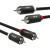GCR Кабель 1.5m аудио 2 х RCA / 2 х RCA , черный, GCR-54126 Greenconnect GCR-54126, 1.5 м