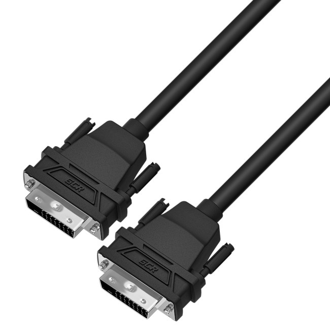 Greenconnect Кабель DVI-D 1.8m, черный, OD 8.5mm, 28/28 AWG, DVI/DVI, 25M/25M, GCR-DM2DMC-1.8m, двойной экран Greenconnect DVI-D (m) - DVI-D (m) 1.8м
