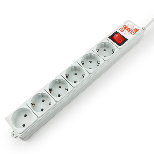 Фильтр-удлинитель Power Cube 3 м 6 розеток (серый) 10А/2,2кВт Power Cube (3 м, 6 розеток)