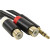 Переходник-разветвитель Vention гибкий Jack 3.5 mm M/2RCA F - 0.3 м Чёрный Разветвитель Vention mini jack 3.5 mm(m)/RCA(f) - 0.3 м (VAB-R02-B030)