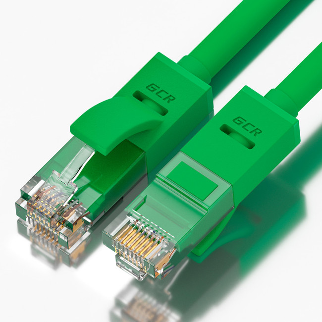 Greenconnect Патч-корд прямой 5.0m, UTP кат.5e, зеленый, позолоченные контакты, 24 AWG, литой, GCR-LNC05-5.0m, ethernet high speed 1 Гбит/с, RJ45, T568B Greenconnect RJ45(m) - RJ45(m) Cat. 5e U/UTP PVC 5м зелёный