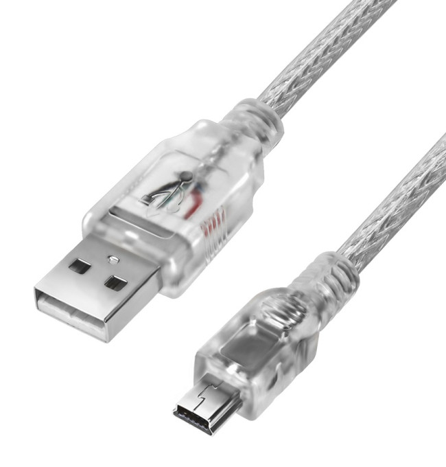 Greenconnect Кабель PROF 1.5m USB 2.0, AM/mini 5P, прозрачный, 28/24 AWG, экран, армированный, морозостойкий, GCR-UM1M5P-BD2S-1.5m Greenconnect USB 2.0 Type-AM - miniUSB 1.5м