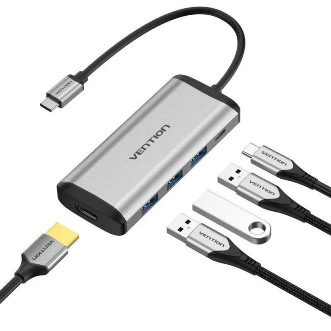 Мультифункциональный хаб Vention USB Type C 5 в 1 Vention CNBHB