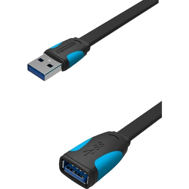 Кабель-удлинитель Vention USB 3.0 AM/AF - 0.5м плоский Кабель-удлинитель Vention USB 3.0 AM/AF - 0.5 м (VAS-A13-B050)