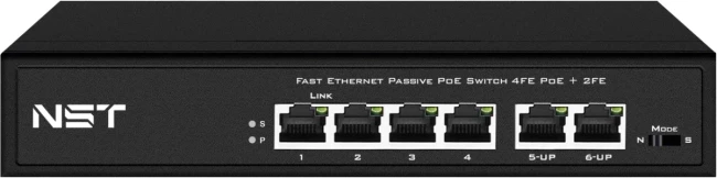 Passive PoE коммутатор Fast Ethernet New System Technologies NS-SW-4F2F-P/A