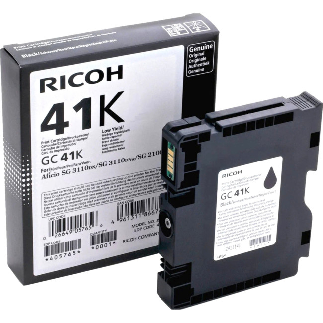 Картридж для гелевого принтера повышенной емкости GC 41K черный Ricoh GC 41KL (405761)