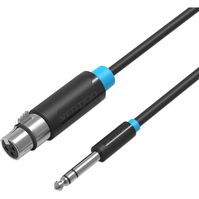 Кабель Vention аудио Jack 6.5 M/XLR F - 1.5м Кабель Vention jack 6.5 mm(m)/XLR(f) - 1.5 м (BBEBG)