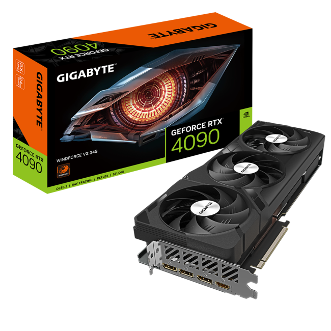 Видеокарта GIGABYTE GeForce RTX 4090 WINDFORCE V2 24G GV-N4090WF3V2-24GD