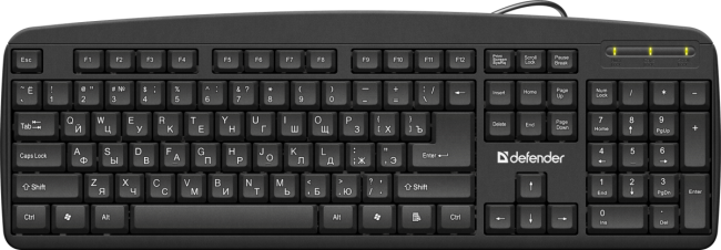 Defender Проводная клавиатура Office HB-910 RU,черный,полноразмерная Defender Office HB-910 RU