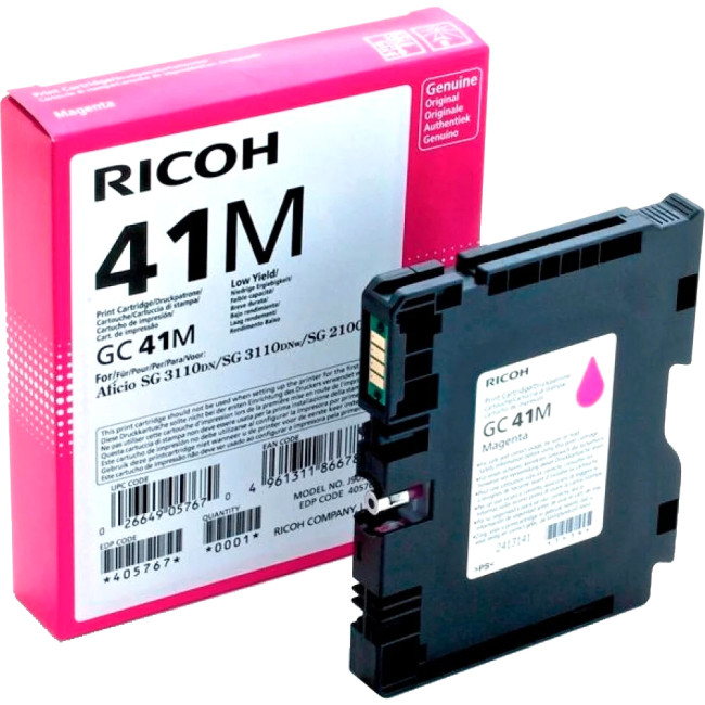 Картридж для гелевого принтера повышенной емкости GC 41M пурпурный Ricoh GC 41ML (405763)