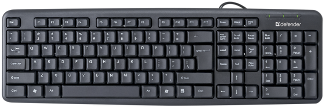 Defender Проводная клавиатура Element HB-520 USB RU,черный,полноразмерная USB Defender Element HB-520 USB