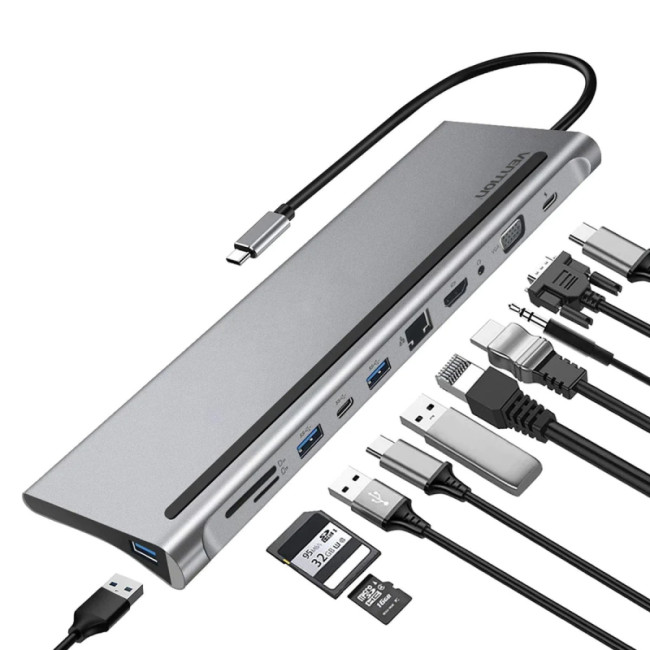 Мультифункциональная док-станция Vention USB Type C 11 в 1 Мультифункциональная док-станция Vention USB Type (THTHC)