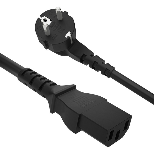 GCR Кабель питания 10.0m, Евровилка угловая - С13, 3*0,5mm, черный, GCR-54373 Greenconnect GCR-54373