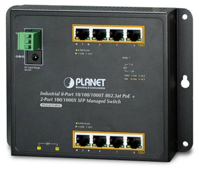WGS-4215-8P2S индустриальный коммутатор Planet WGS-4215-8P2S